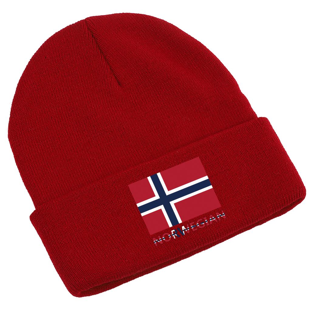 Norvegian Flag Print Winter Hats Unisex Knit Hat Beanie Winter Hat for Women Solid Casual Knitted beaniesPerfect For Urban Style