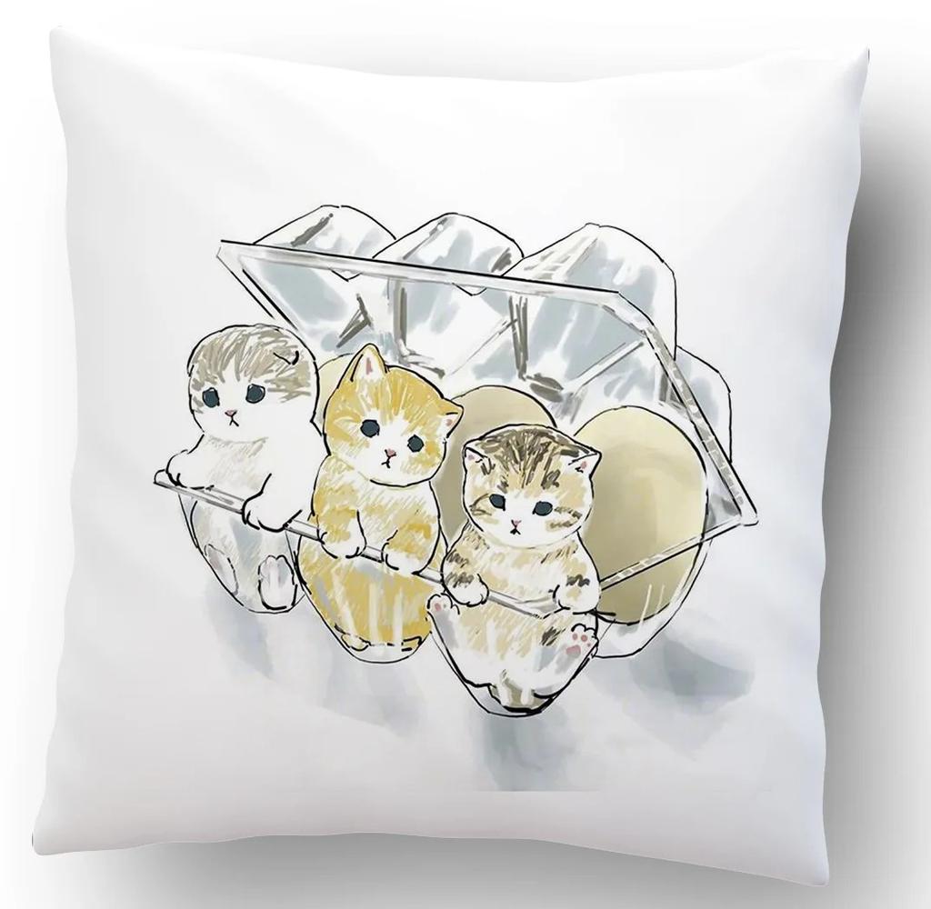 Cartoon Cat Decorative Pattern Pillowcase Office Living Room Home Pillowcase Car Ornaments