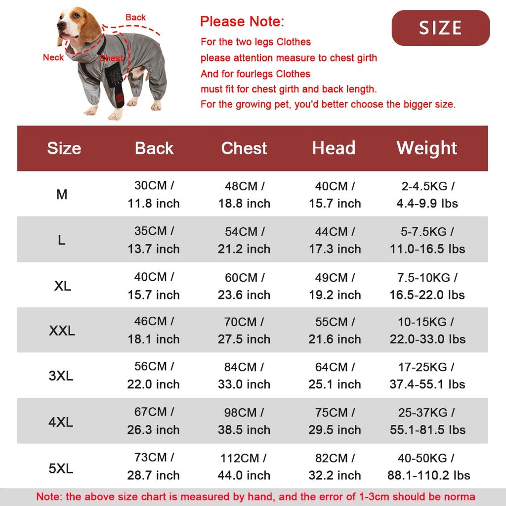 Waterproof Outdoor Large Dog Raincoat Reflective Sunscreen Jacket Pet Hoodie Medium-Large Size Clothes Raincoat Jumpsuit