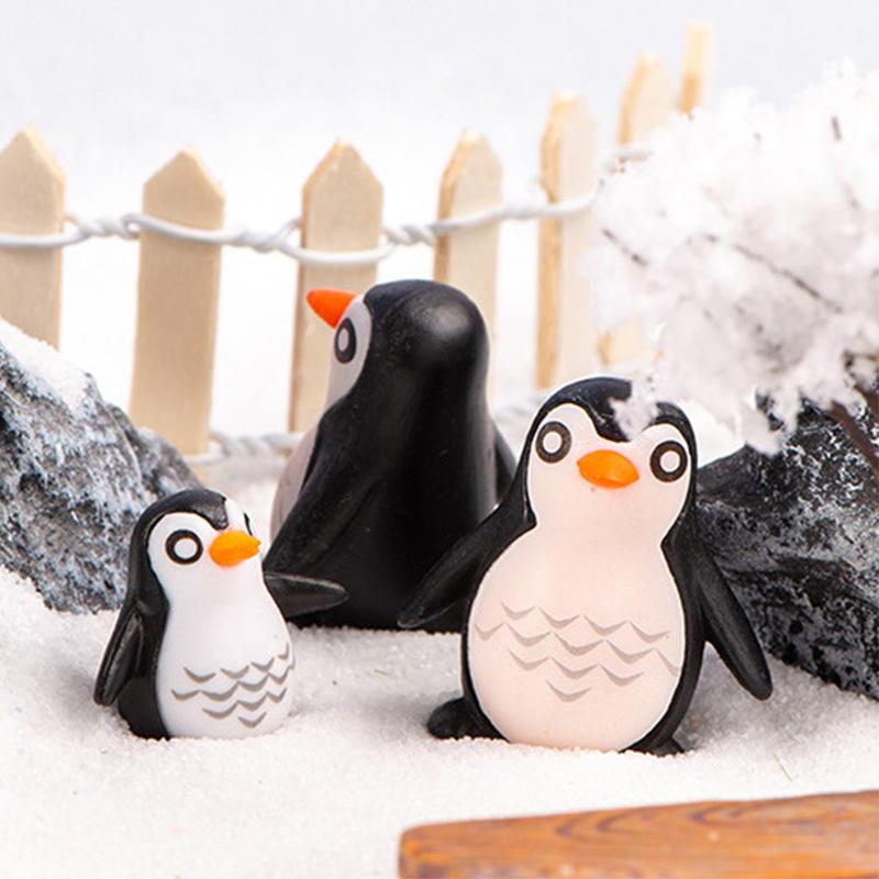 Mini Penguin Miniature Figures For Fairy Garden Gnomes Moss Terrariums Decoration Cake Topper