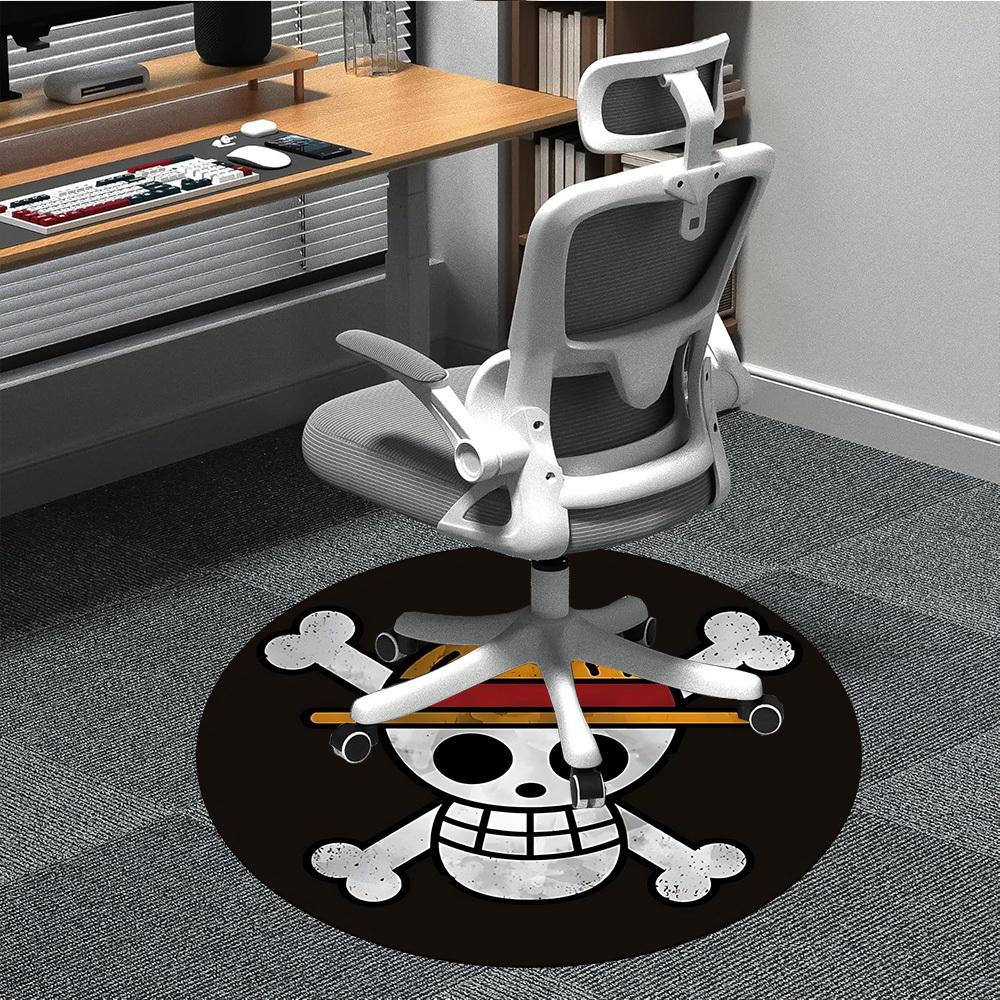 One Piece Skull Office Round Area Rug,  Under Office Chairs Bedroom Living Room Home Decor A0908127