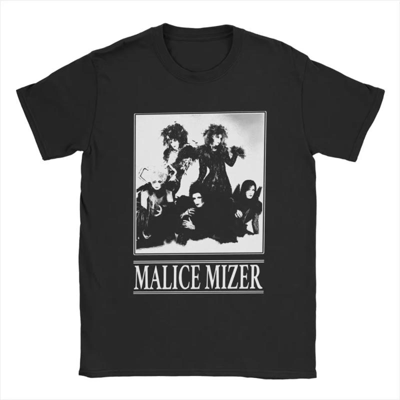 

2025 Men Tshirt Malice Mizer Band Singer T Shirts Vintage TShirts Round Neck Rock Musician Women Tees Short Sleeve Merchandise S