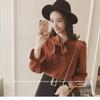 2026 Summer Plus Size Women's Chiffon Blouse: Korean Style with Bow Princess Sleeves