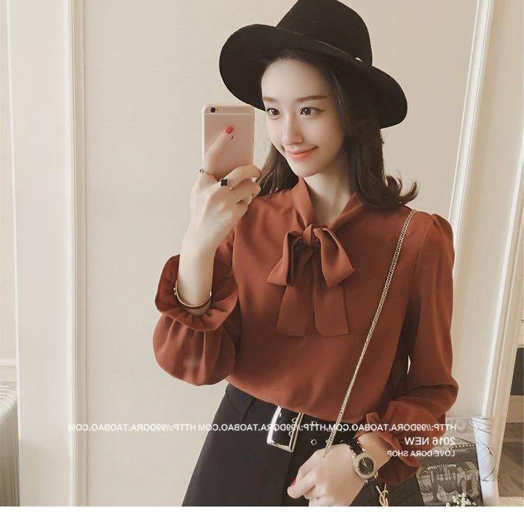 2026 Summer Plus Size Women's Chiffon Blouse: Korean Style with Bow Princess Sleeves