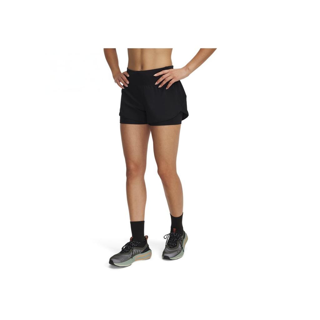 Under Armour Launch Heat Gear Womens Running Series UA Pro Two-In-One Durable Fashion Casual Sports Shorts Women Shorts Black 1389575-001