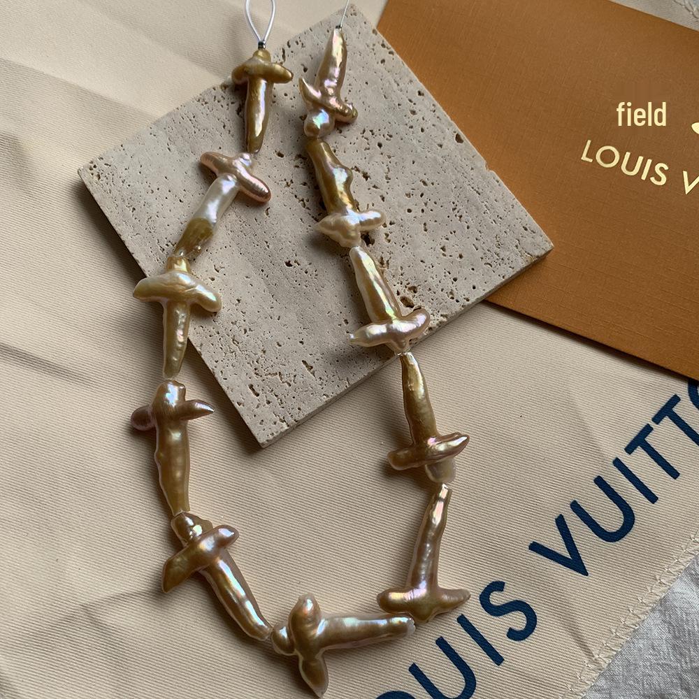 Irregular Seedless Natural Gilt Freshwater Pearl Strand (Approx 38cm) 20*60mm