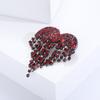 1 Uds joyería de lujo sangre negro Diamante de imitación corazón solapa Pin hilo largo broche con borlas broche de mujer