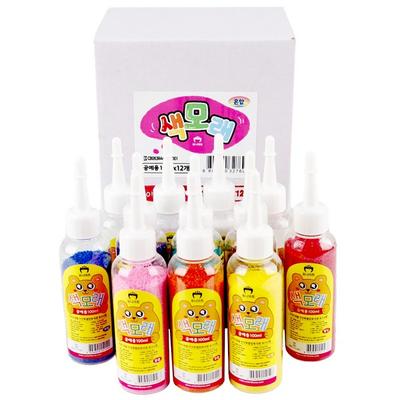 Uniart renkli kum 12 parçalı set, karışık renkler, 1 parça, Kore oyuncak malzemeleri