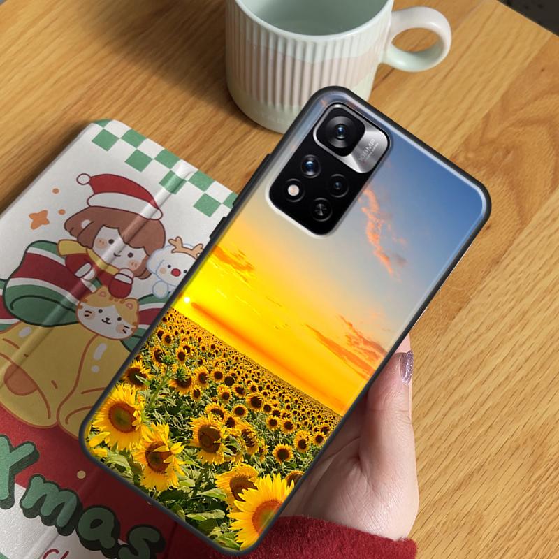 Sunflower Floral Case For Xiaomi Redmi Note 14 Pro 13 12 11 10 15 Pro Plus Redmi 15 C 13 10C 12C 13C 14C Cover
