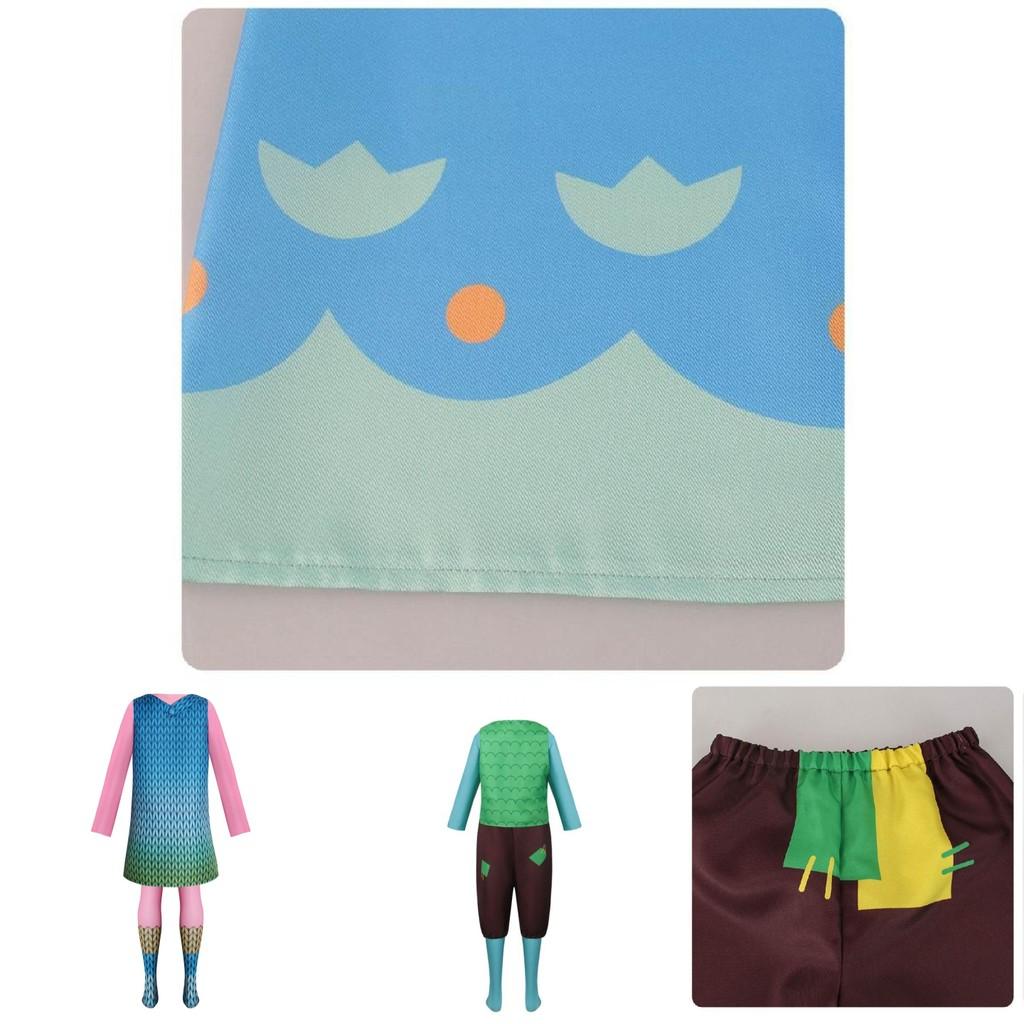 Cute Fantasy Trolls Cosplay Costume Poppy Dress Anime Halloween Stage Outfit