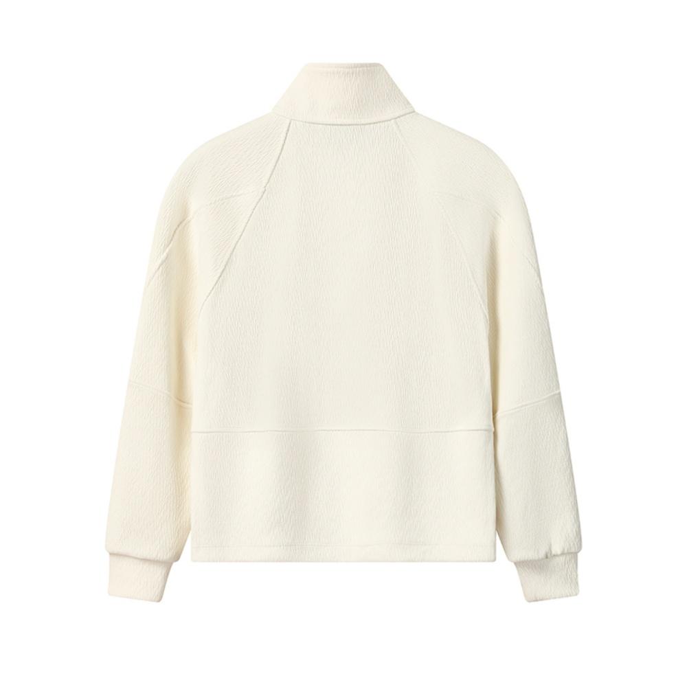 Fila White Minimalist Casual Relaxed Comfortable Loose Knit Jacket Women Jackets F11W543504F-IV
