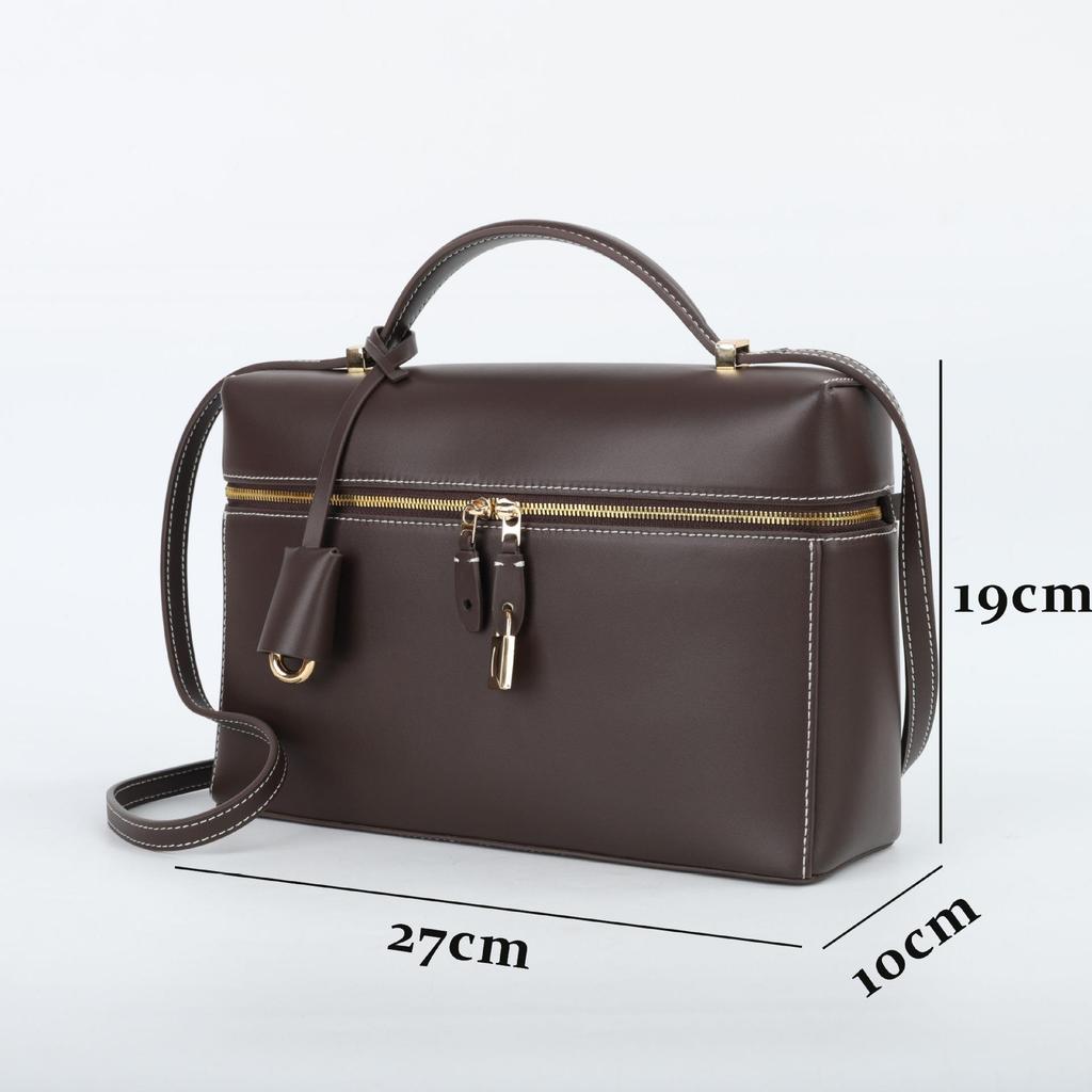 2025 Women's Genuine Leather Small Square Messenger Bag – High-Quality All-Match Handbag with Single Shoulder and Underarm Strap