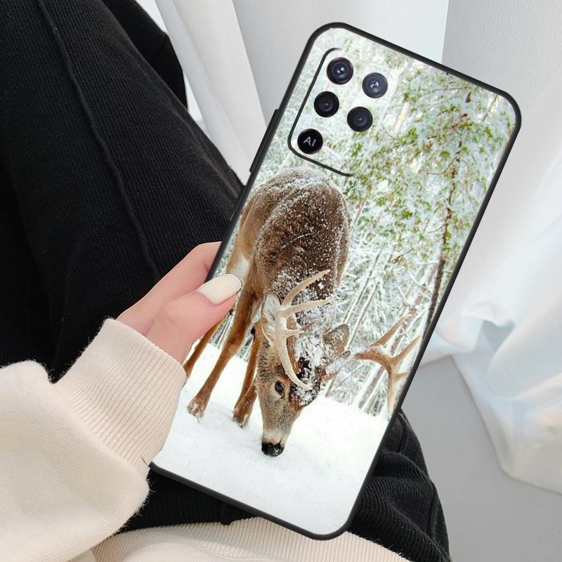 Deer Reindeer Animal Case For Oppo A54 A74 A94 A18 A57 A17 A77 A38 A58 A78 A98 A80 A60 A40 A96 A76 A16 A15 A5 Pro