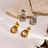 High-End Gold Stainless Steel Earrings for Women - Elegant Light Luxury Design