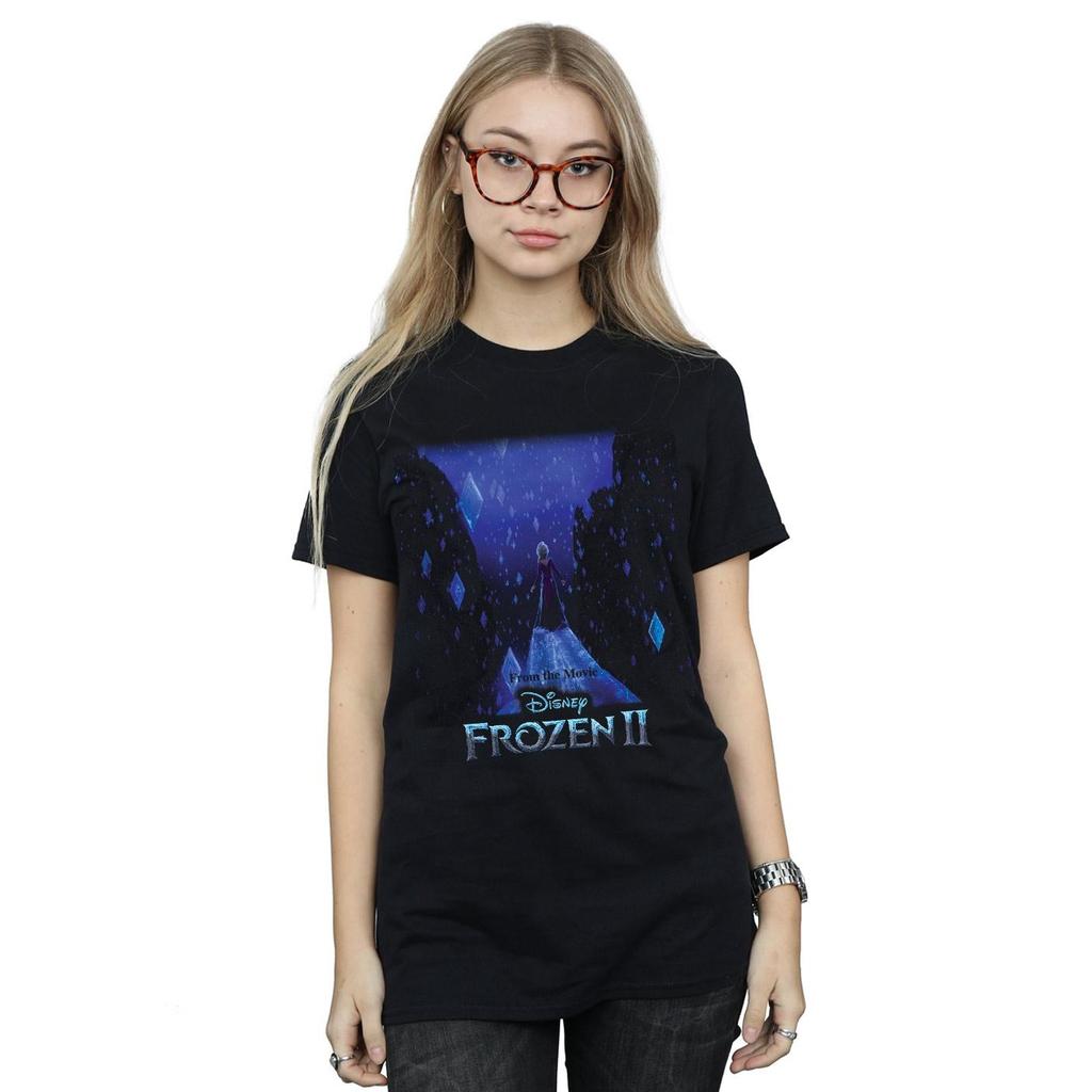 Disney Womens/Ladies Frozen 2 Elsa Diamond Elements Cotton Boyfriend T-Shirt