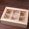 Dust-proof Wooden Tea Box with Clear Lid Desktop Organizer Tea Bag Holder  Hair Accessory