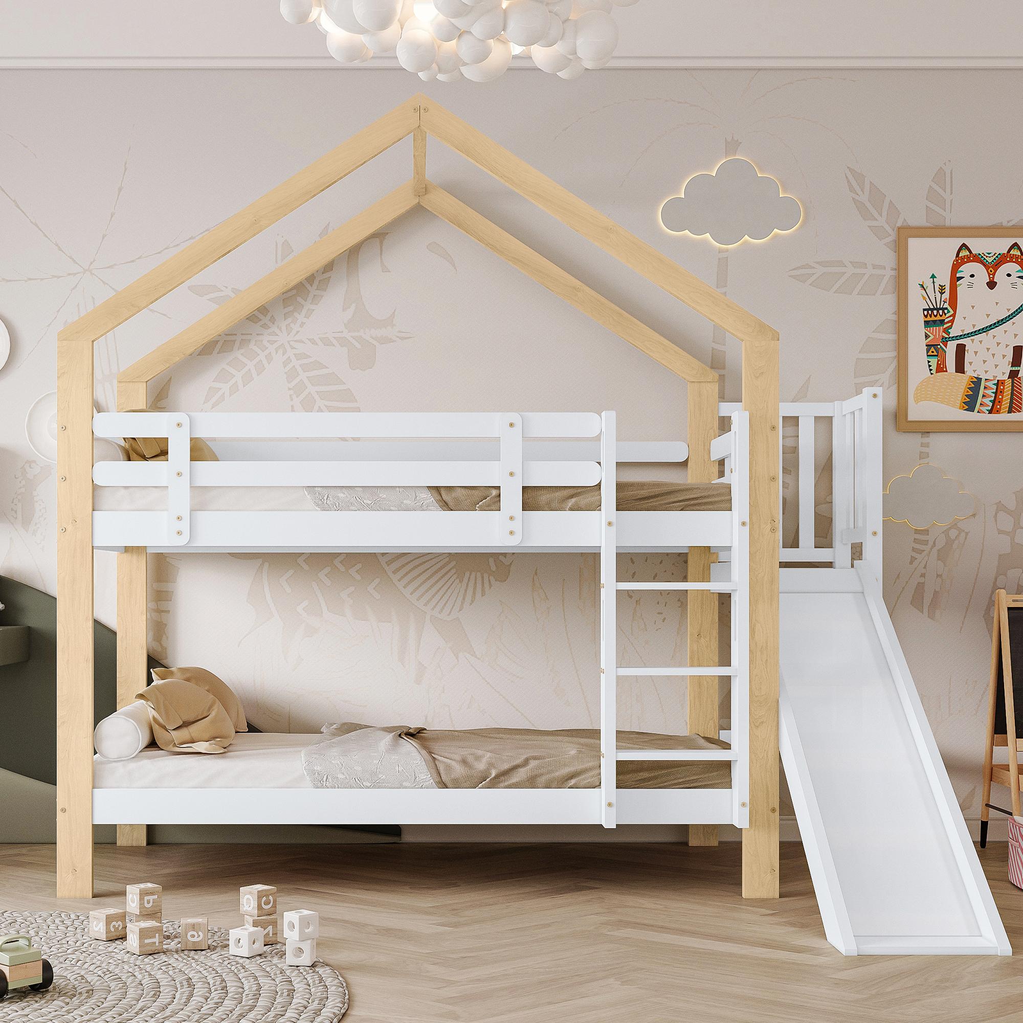 Bunk Bed with Slide and Three-Step