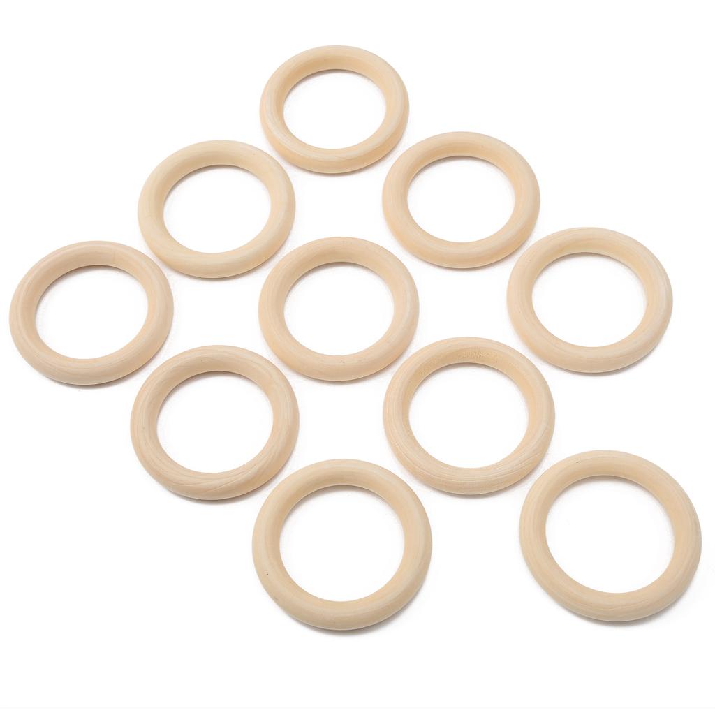 Wooden  s for Crafts   Care 10pcs Natural Baby Teethers, Untreated Wooden Circles for Craft Pendants, Connectors, Wood Color, 65mm, 2.6 Inch