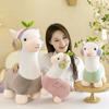 Adorable Alpaca with Headphones Peluche Toys Kawaii Standing Alpacasso Plushie Pillow Dolls for Children Girls Gift Toy