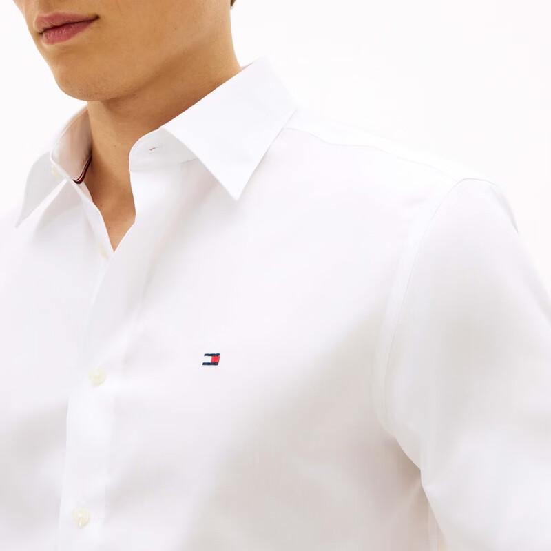Tommy Hilfiger Men's Pure Cotton Business Casual Long-Sleeve Shirt