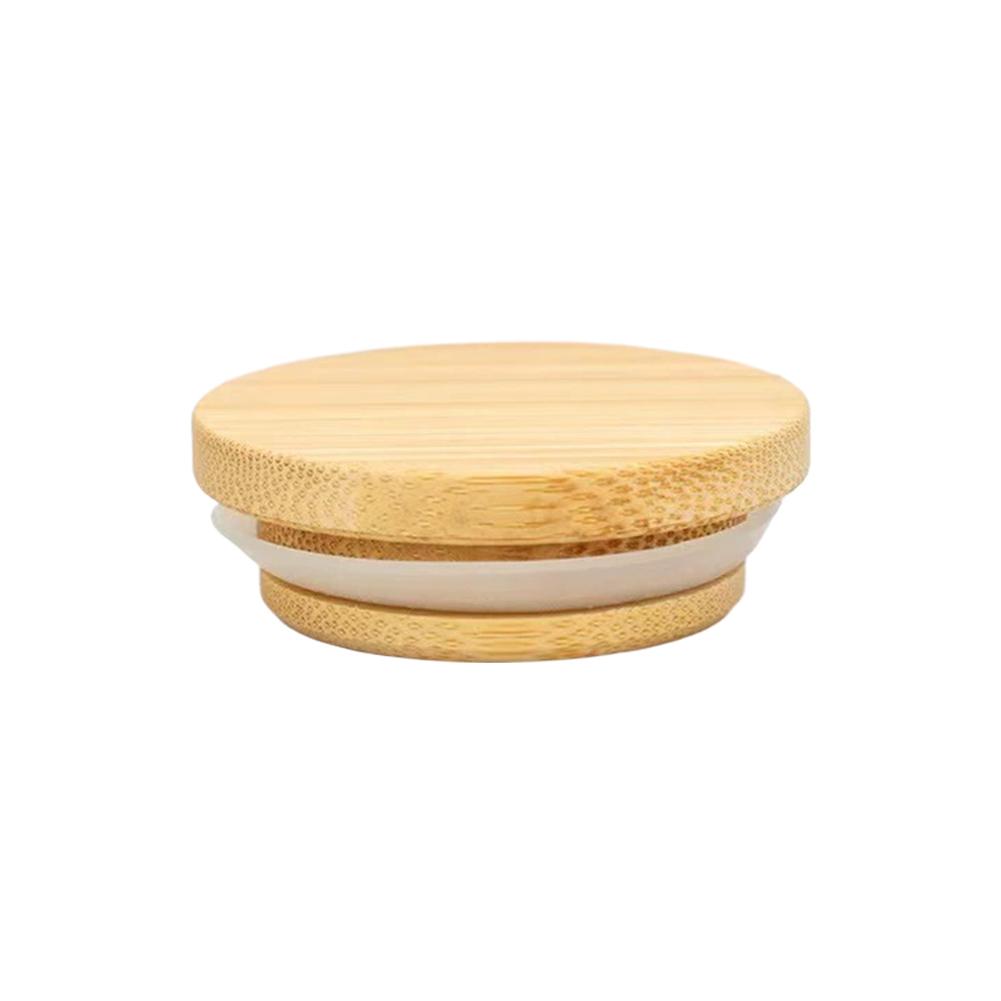 52/62/72/80/90/100mm Round Wood Mason Jar Lid Bottle Canning Storage Silicone Sealing Cap Wood Wide Mouth Cover Reusable Jar Lid
