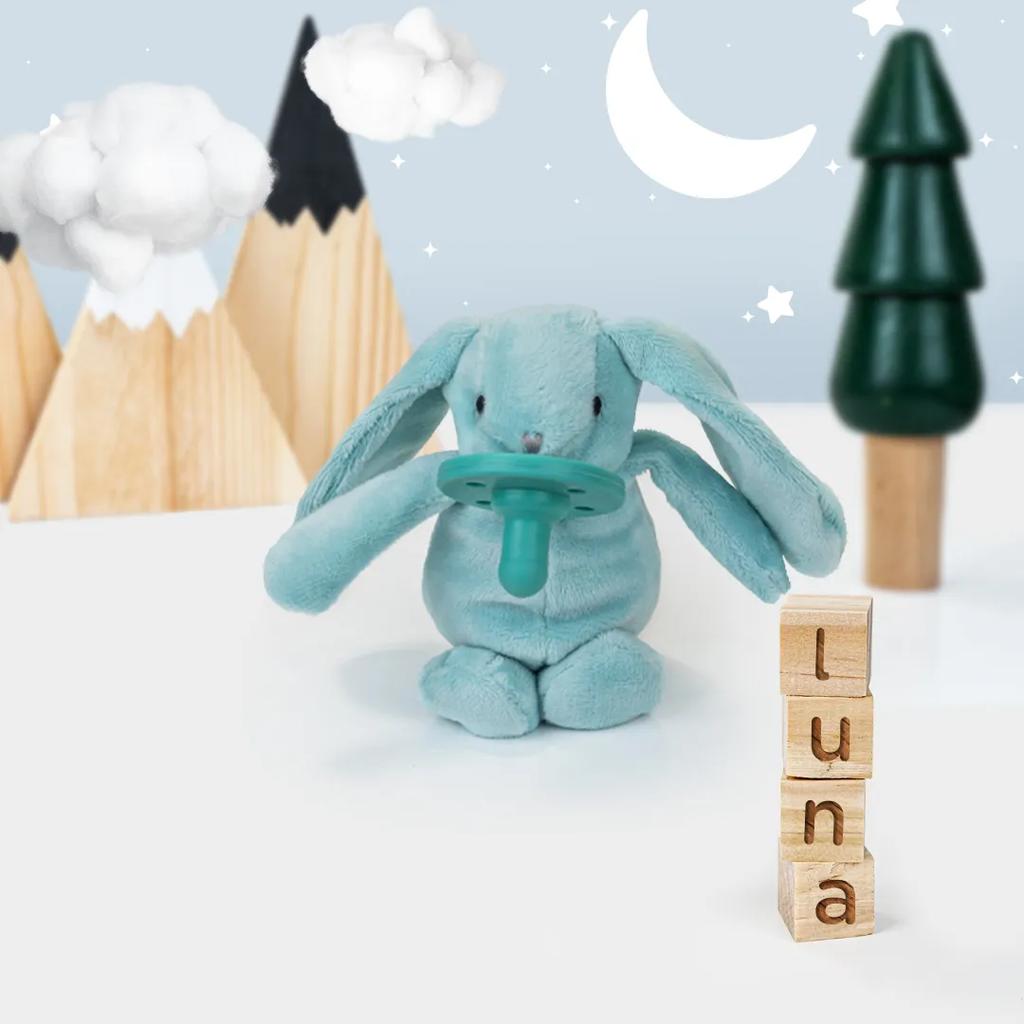 Light Rabbit Plush Toy for Babies with Silicone Pacifier 15cm