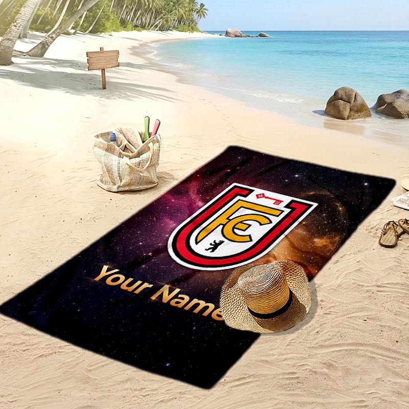 Union Berlin FC Personalisiertes Bedrucktes Strandtuch Fußballlogo Unterstützung Benutzerdefinierter Name Text Absorbierendes Handtuch Für Sport Reisen Besonderes Geschenk