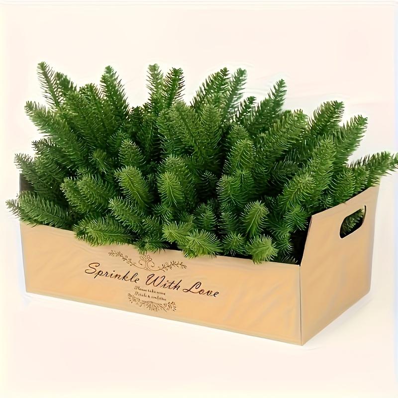 50pcs Artificial Pine Needles-Realistic Green Foliage for DIY Christmas Wreaths,Garden Decor,for Holiday Crafts,Tabletop Display