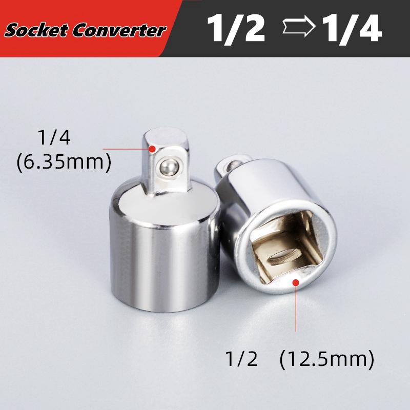 1/4" 3/8" 1/2" Ratchet Wrench Adapter Chrome Vanadium Steel Ratchet/Socket Extension/Conversion Kit for Automotive Maintenance