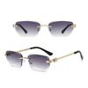 Fashion Men Women Sunglasses Rimless Metal Frame Vintage Beach Travel Outdoor Eyewear