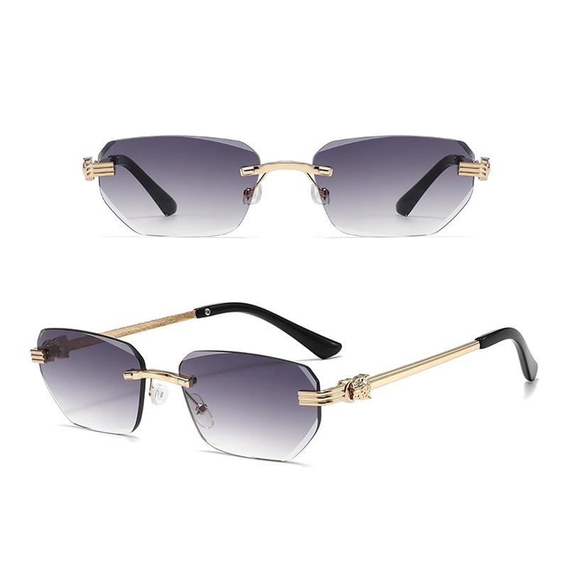 Fashion Men Women Sunglasses Rimless Metal Frame Vintage Beach Travel Outdoor Eyewear