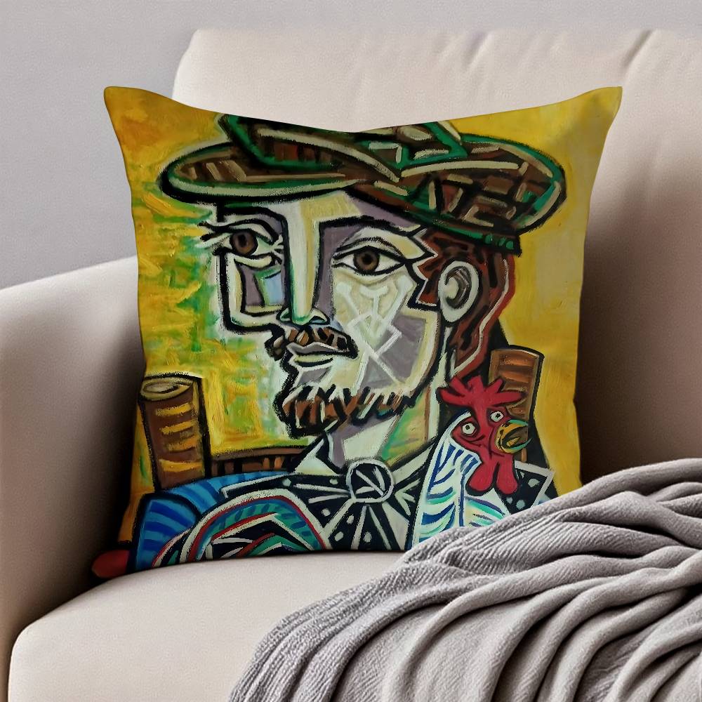 Picasso Pillow Case Anti-dustmite Invisible zipper Sofa Bed 12x12Inch