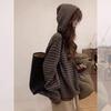 2024 A/W Striped Vintage Knit Hooded Sweater Coat