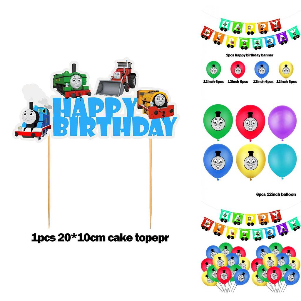 Vibrant Thomas Kids Birthday Party Supplies Decor Balloon Banner Cupcake Topper