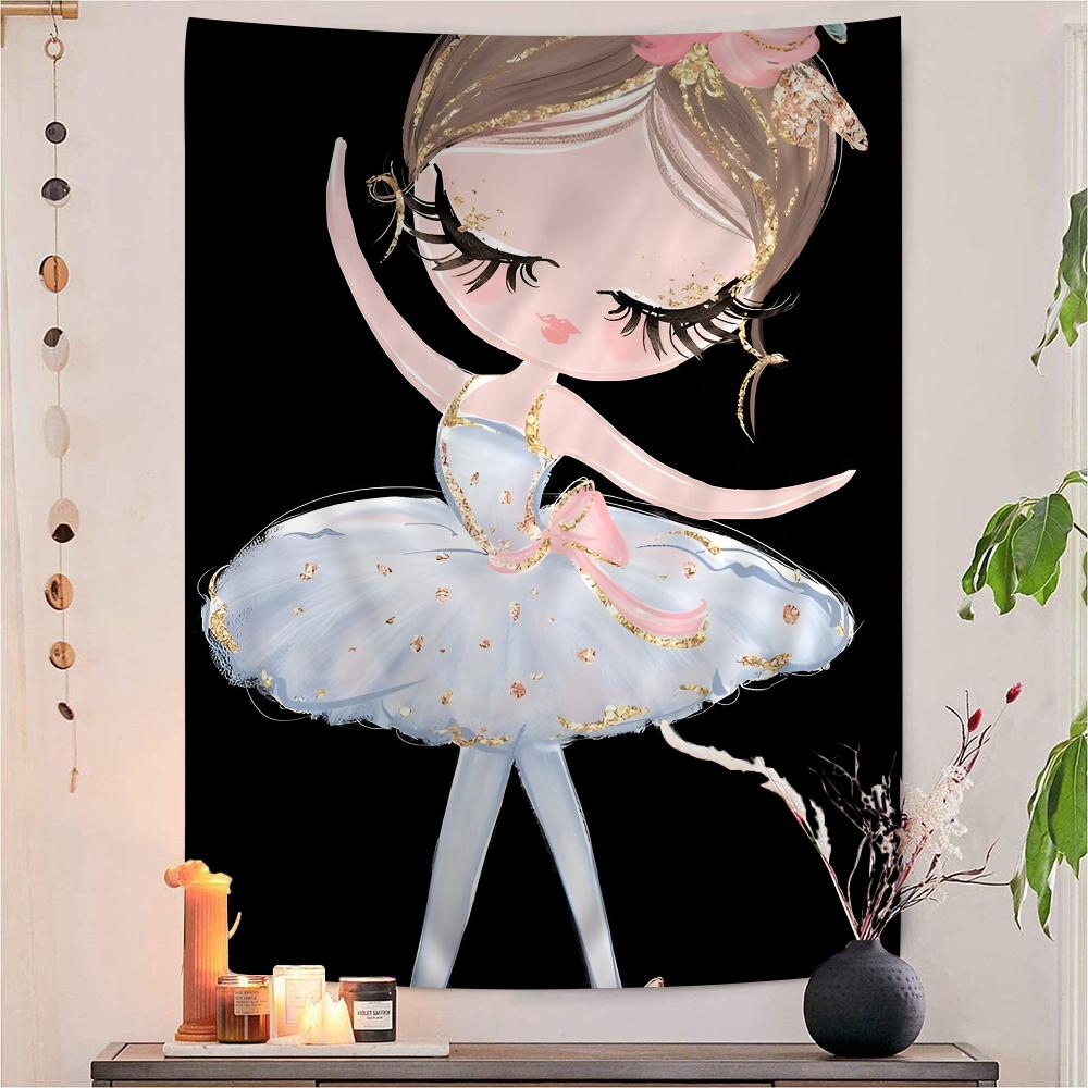 Nordic Ballet Princess Nursery Hanging Bohemian Tapestry Hanging Tarot Hippie Wall Rugs Dorm Japanese Tapestry