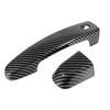 1 Set Door Handle Cover Trim 2 Holes Black Carbon Fiber Style Plastic Fit for Chevrolet Malibu Sedan 2016-2020 2021 2022 2023