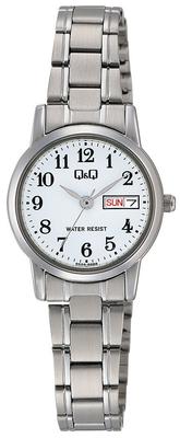 Citizen Analog Date Day of the Metal White Q&Q Women's Watch, Waterproof, Display, Week, Band, A207-204,