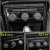 Window Lift Switch Panel Central Control Air Condition Cover Trim For Volkswagen T-Roc T Roc 2018 - 2025 Black Brushed Interior