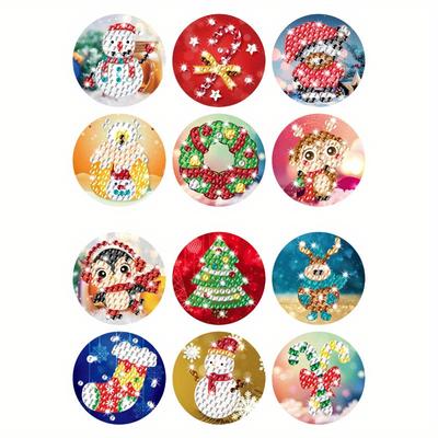 1set, Christmas Gift Sealing Sticker, Diamond Painting Random Sticker Greeting Card Envelope Sealing Sticker Creative DIY Sticker