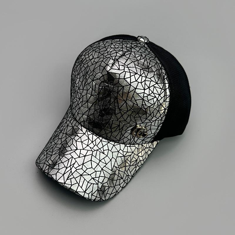 Bright Leather Pattern Outdoor Personalized Baseball Cap Men'S And Women'S Sports Fashion Sunshade Breathable Mesh Hat
