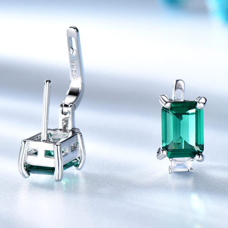Gica Gema Jewelry S925 Sterling Silver Square Geometry STemperament Stud Earrings For Women Fine High Grade Jewelry Gift To Valentine's