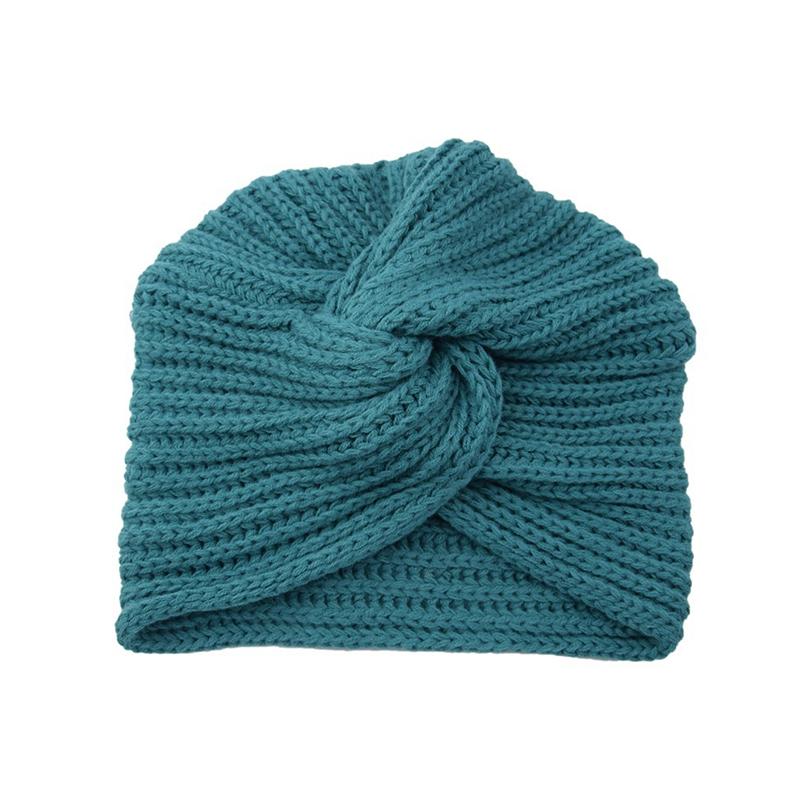 1Pc Women Headwear Head Wrap Hair Loss Turban Solid Color Knitted Cap Polyester