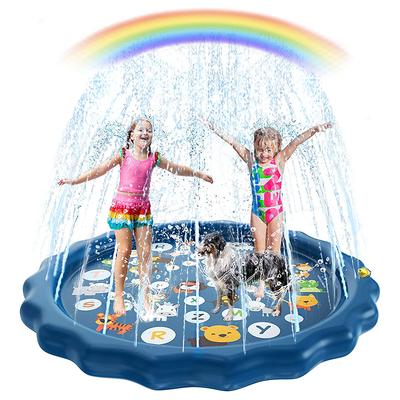 Niet-giftige Opblaasbare Sprinkler Water Speelmat voor Kinderen Buiten Gazon Strand Spuit Spelletjes Mat Met Letters Ontwerp Zomer Plezier Kussen 100/170Cm