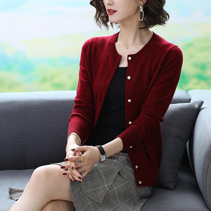 Damen Pullover Strickjacken 2025 Herbst Winter Langarm O-Ausschnitt Schwarz Gestrickter Pullover Damen Oberteile Strickjacke JJ117