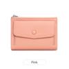 Women's wallet PU leather short double zippered wallet simple solid color large capacity credit card holder bag with coin pocket