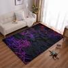 Moderner geometrischer schwarzer Teppich mit neongrünem und rotem Designmuster, geeignet für den Einsatz als Antirutsch für Wohnzimmer, Schlafzimmer, Sofas
