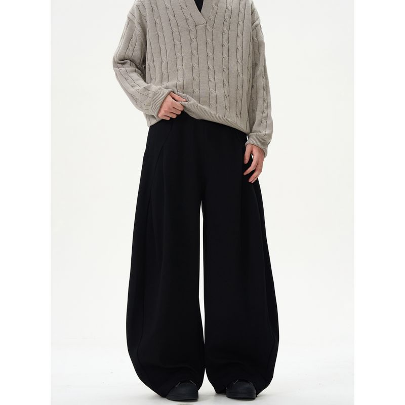 Kisko New American Deconstruction Design Wide-Leg Curved Knife Sweatpants Men and Women Loose Blazer Fashion Brand Pants