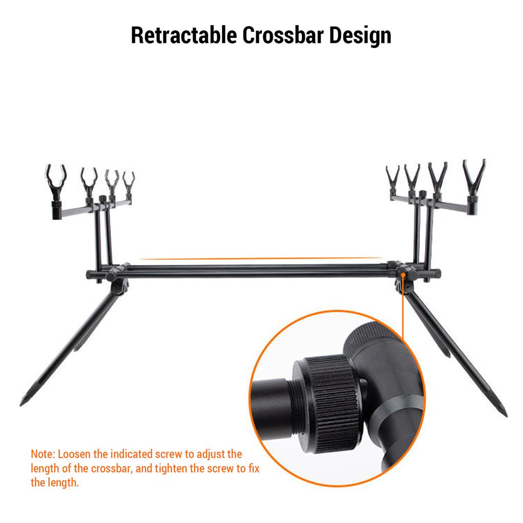 Retractable Fishing Rod Stand Detachable Metal Adjustable Casting Rods Holder