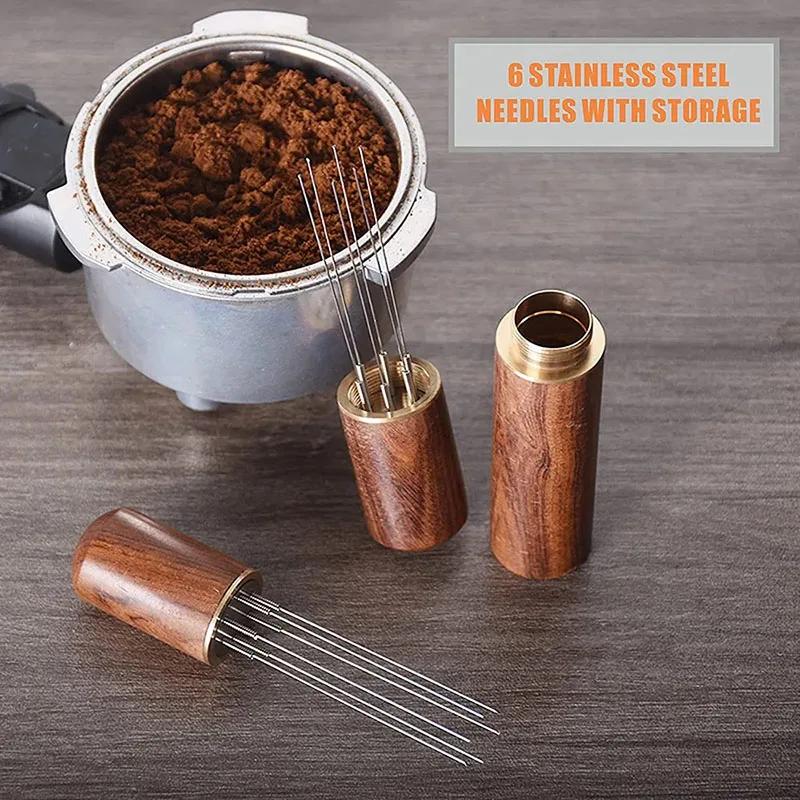 Stainless Steel Coffee Powder Tamper Espresso Stirrer Distributor Leveler Cafe Stirring Barista Accessories
