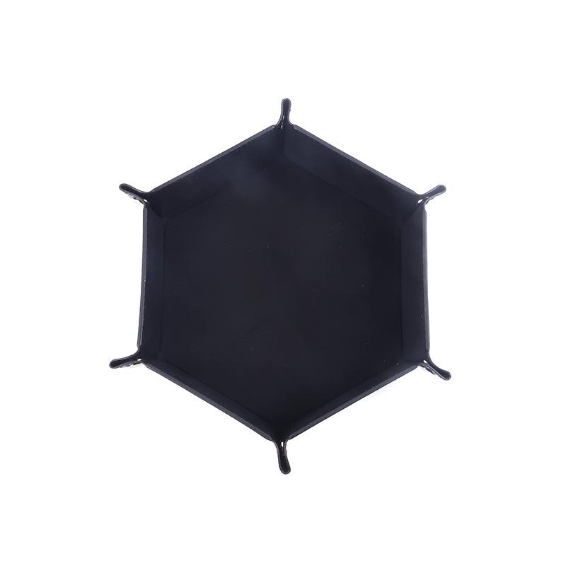 Hexagonal Velvet Foldable Dice and Storage Tray